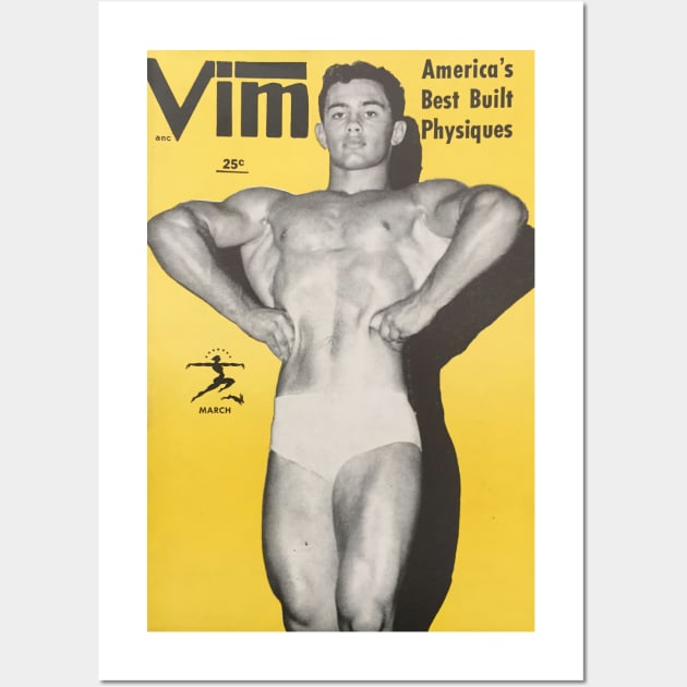 VIM America's Best Built Physique - Vintage Physique Muscle Male Model Magazine Cover Wall Art by SNAustralia
